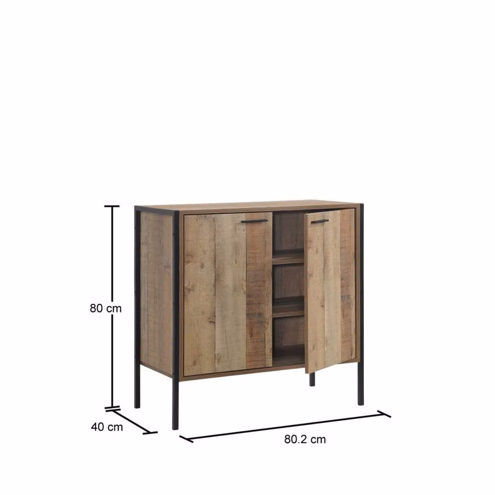 Timber Art Design Stretton Two Door Sideboard in Brown Industrial Oak Effect – 2
