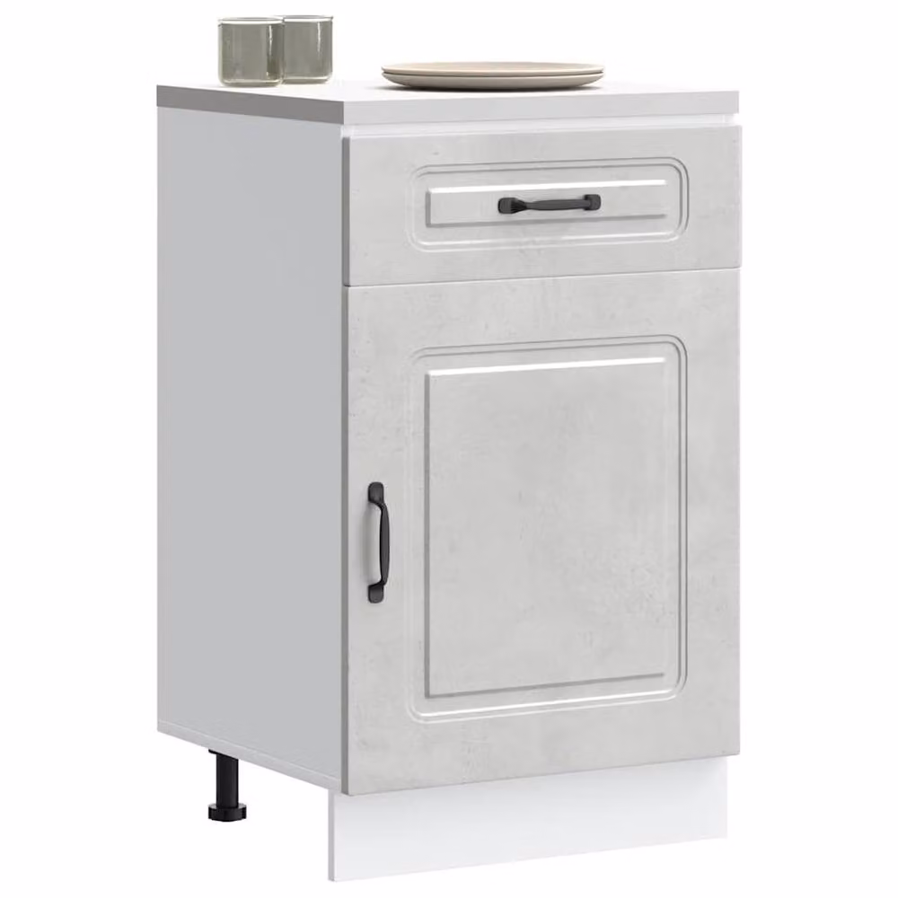 Berkfield Home Kalmar Kitchen Base Cabinet in Concrete Grey MDF – 2