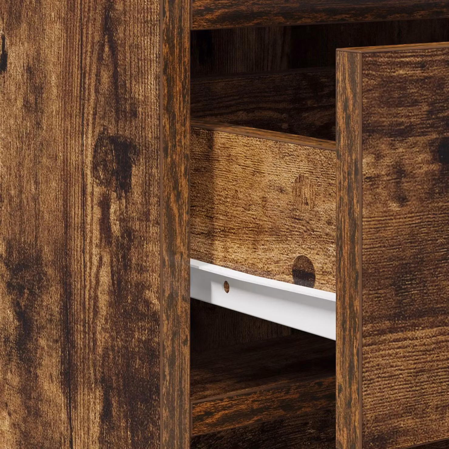 Berkfield Home Smoked Oak Sideboard in Brown, W/D/H: 40 x 41 x 75 cm – 3