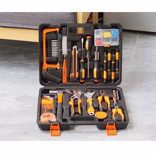 Gr8 Home 160 Piece General Household DIY Hand Tool Kit Set with Portable Storage Toolbox in Black – 3