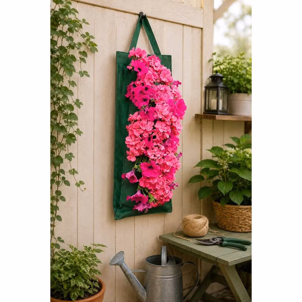 SPETLEK Pack of 5 Green Jute Hanging Planter Bags – 2