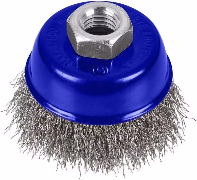 Bluespot Tools Steel Wire Cup Brush for Angle Grinders in Blue and Multicolour