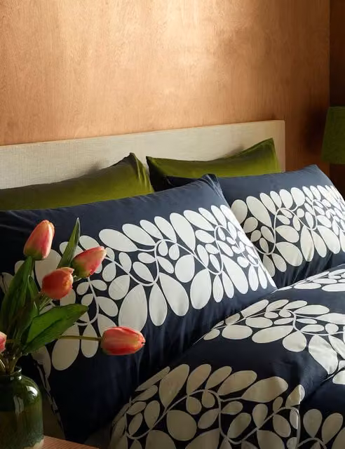 Orla Kiely Sycamore Stripe Cotton Percale Pillowcases, 2 Pack, Blue Mix