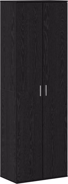 Berkfield Home Modern Black Oak Highboard with Hinged Doors, W/D/H: 60 x 35 x 180 cm