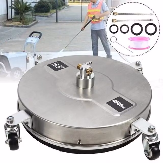 NESTLUNE Silver Power Pressure Washer Nozzle Patio Surface Cleaner