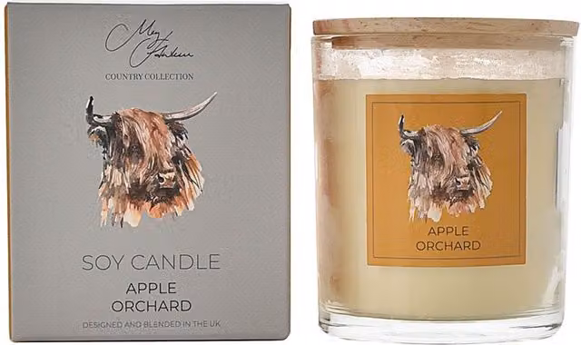 Meg Hawkins Highland Cow Design Apple Orchard Fragrance Candle, 250g, White and Multicolour – 2