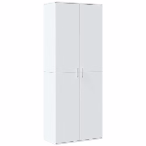 vidaXL Modern White Highboard Cabinet with Hinged Doors and Internal Shelves, W/D/H: 70 x 35 x 180 cm – 1