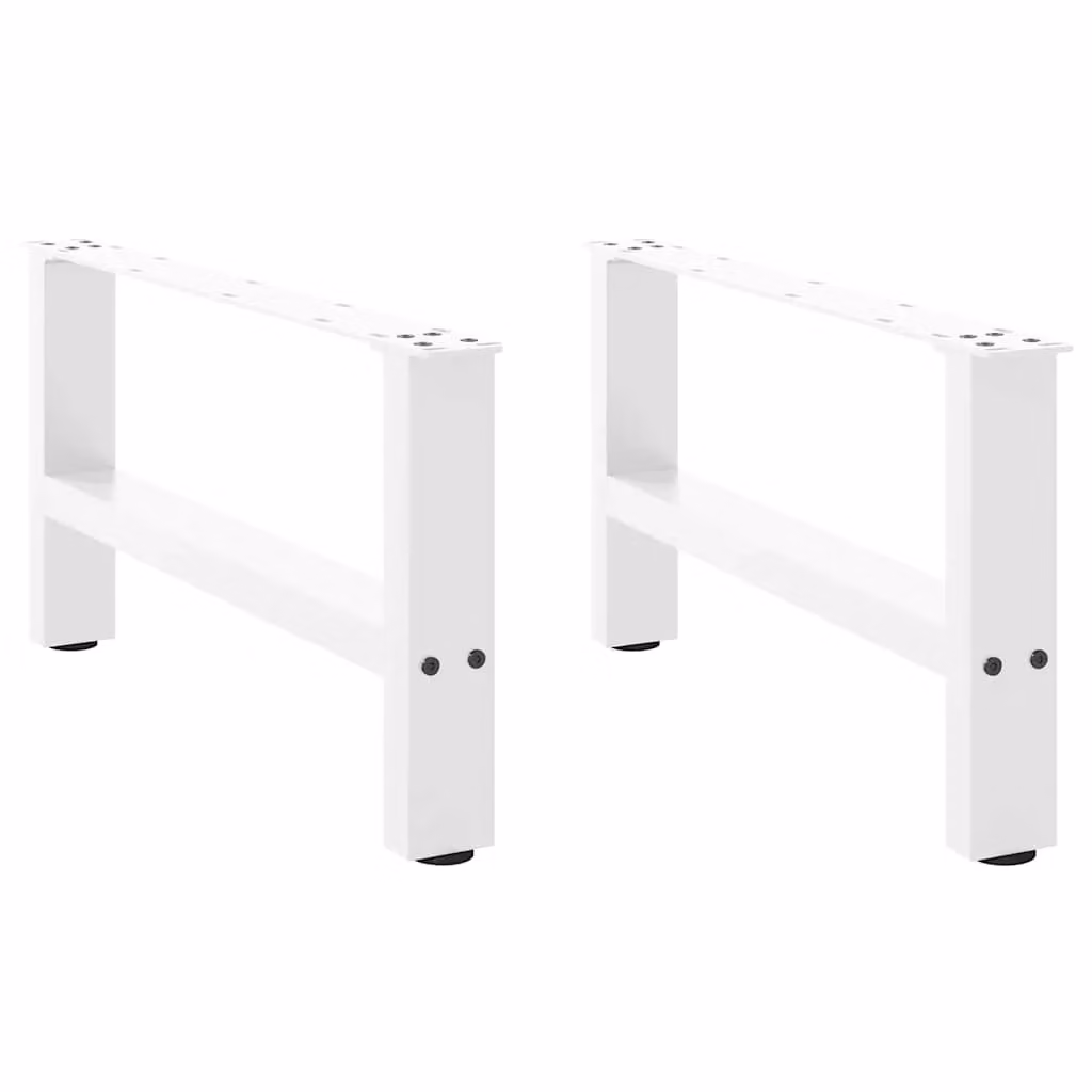 Berkfield Home White Steel Coffee Table Legs, 2 Pieces, H: 60 cm