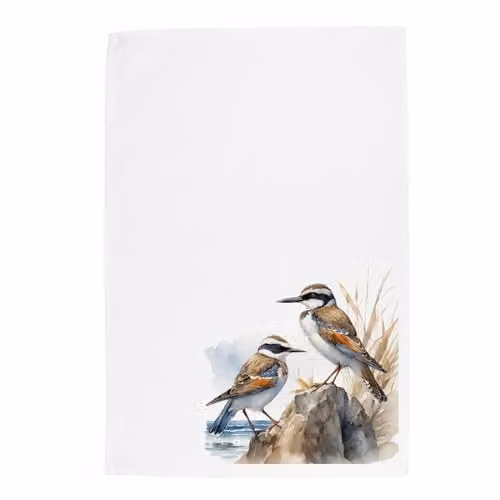 Purely Home Sea Birds Cotton Tea Towel, Multicolour and White, W: 67 cm, H: 45 cm