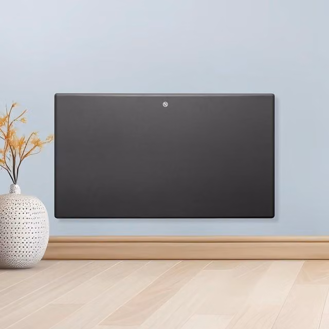 Purus Grey Electric Panel Radiator with Thermostat and Timer