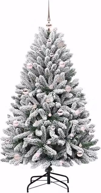 Berkfield Home Elegant Artificial Christmas Tree in Green and White, Height: 150 cm