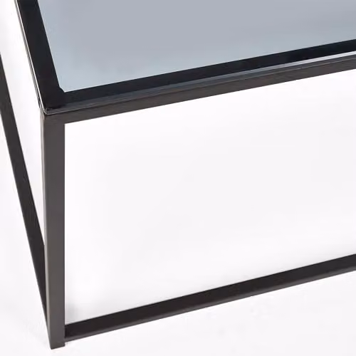 Julian Bowen Chicago Modern Rectangular Coffee Table, Black with Smoked Glass, W: 110 cm, D: 60 cm, H: 45 cm – 3