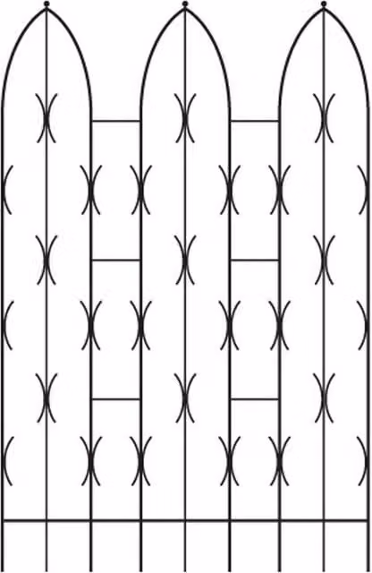 Poppyforge Double Gothic Steel Trellis Screen in Black, W: 58 cm, H: 180 cm