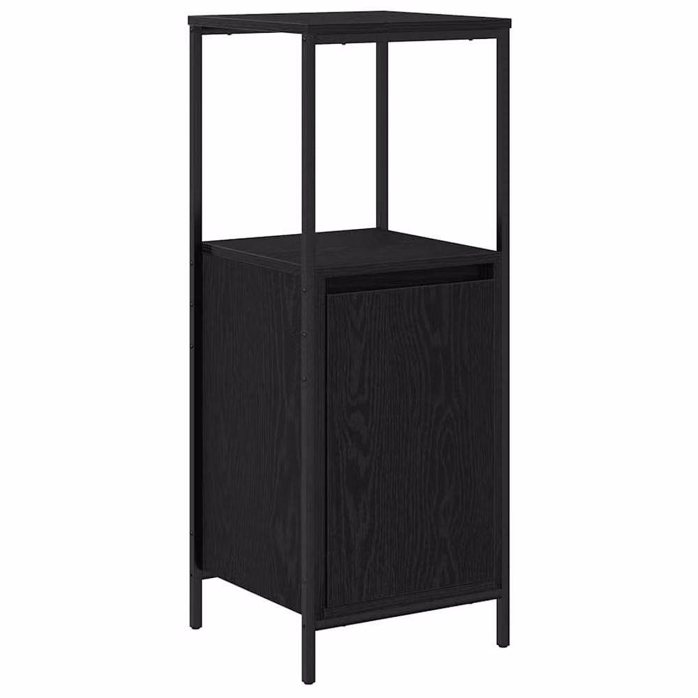 Berkfield Home Modern Black Oak Bathroom Cabinet with Internal Shelves and Hinged Doors, W/D/H: 36 x 35 x 95 cm – 3