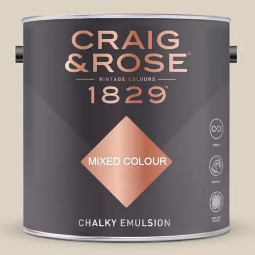 Craig & Rose 1829 Chalky Emulsion Matt Paint Stop in Intern Stone, 2.5 l
