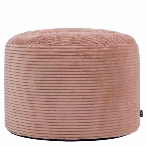 icon Milano Corduroy Bean Bag Footstool in Pink, Cylindrical Design with Filling Included – 1