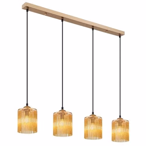Netlighting Leeds Bar Pendant Ceiling Light in Gold/Brass with 4x E14 Sockets, H x W x D: 133 x 87 x 12 cm – 1