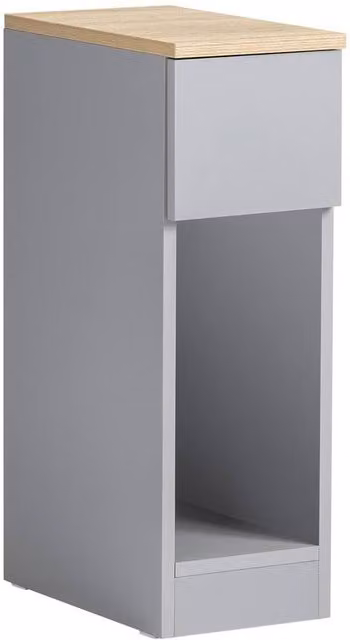 SOBUY Modern Grey Slim Bedside Table with Open Shelf and Drawer, W/D/H: 35 x 20 x 60 cm – 1