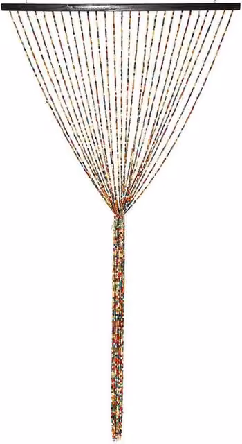 FLAVORA Multicolour Wooden Beads Door Curtain Hanging W/D/H: 90.0 x 175.0 cm