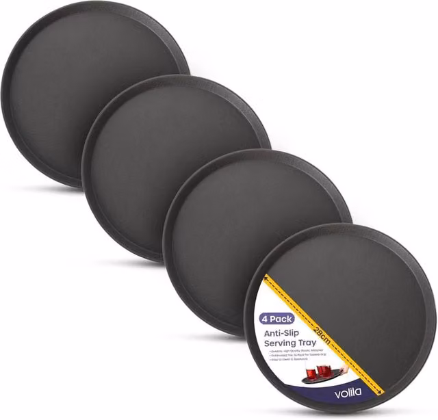 Volila Black Round Non-Slip Tray, Diameter: 28 cm – 1
