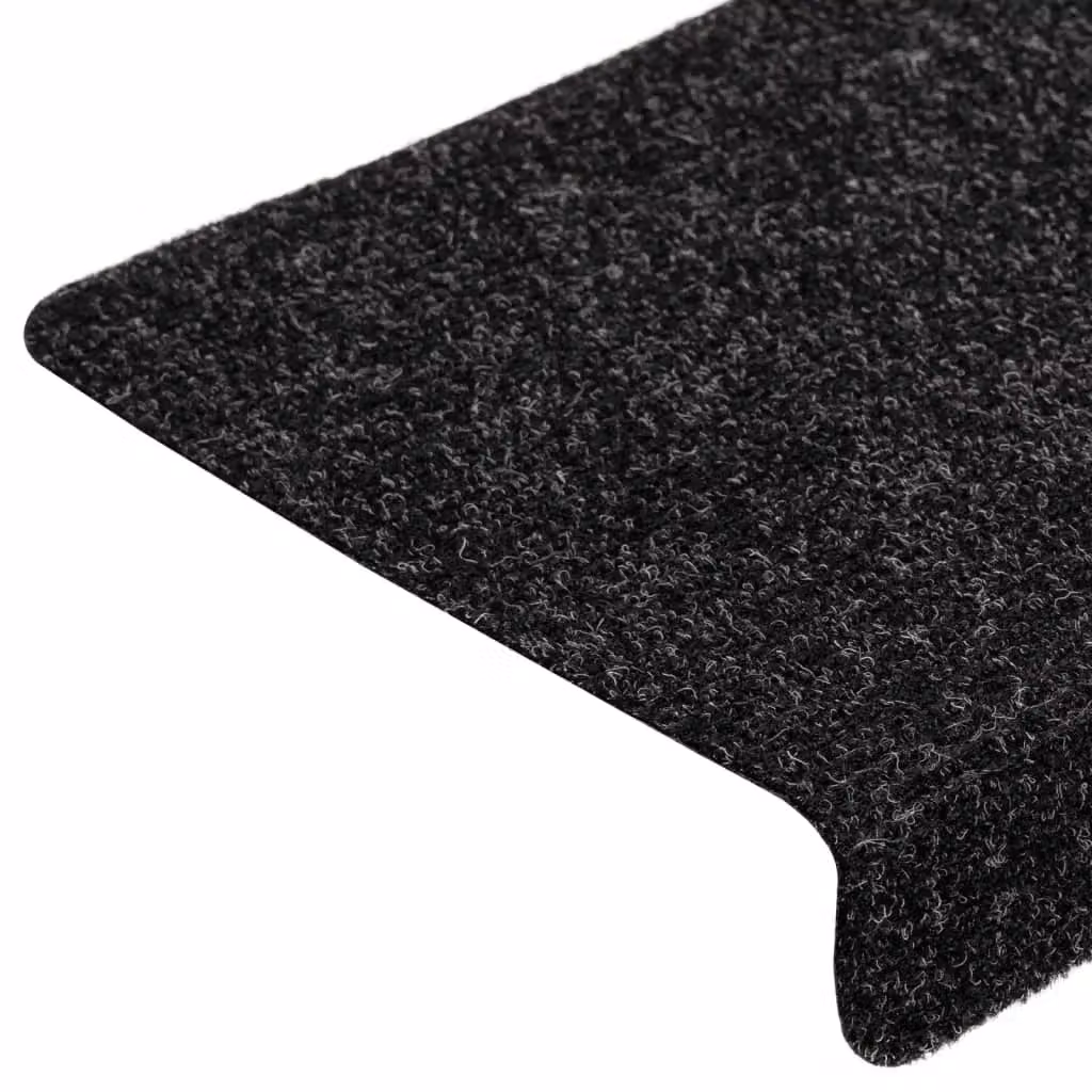 Berkfield Home Non-Slip Needle Punch Stair Mats, 5 Pack, Black, W/D/H: 65 x 21 x 4 cm – 3