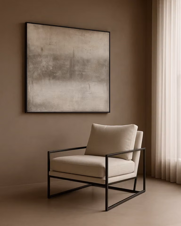 Celestine Abstract Modern Canvas Wall Art by Tommy Franks in Silver, Black and Grey, W: 180 cm, H: 180 cm