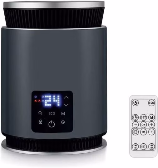 Black & Decker 1.8kW Ceramic Fan Desk Heater in Black and Grey
