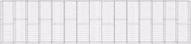 Berkfield Home Durable Galvanised Steel Gabion Wall with Covers in Silver, W/D/H: 900 x 50 x 200 cm