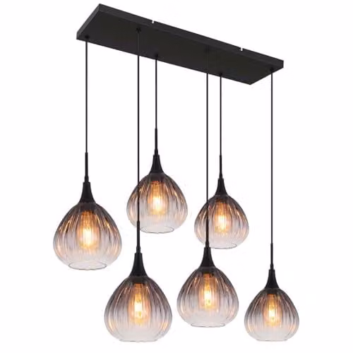 Netlighting Olsen Cluster Pendant Lamp with Black Metal and Grey Glass Spheres, Height: 120 cm, Diameter: 90 cm – 1