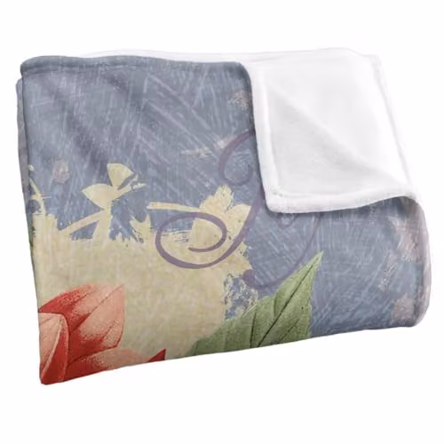 JQ Licensing Love Happiness Joy Flower 2 Silky Touch Super Soft White Floral Fleece Throw Blanket, W/D/H: 152 x 127 cm – 2