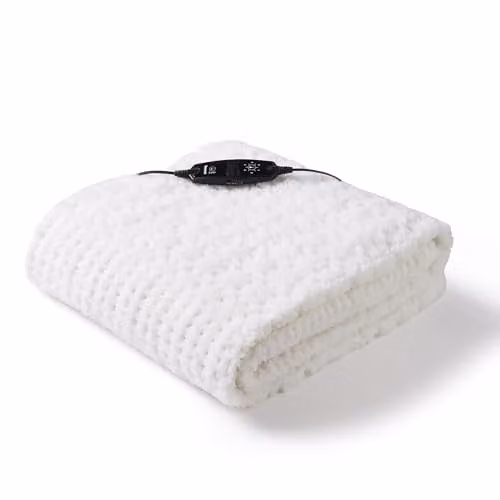 Beurer Indulgence Double Size Heated Electric Blanket with Fitted Skirt, White