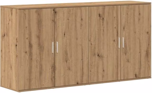Berkfield Home Artisan Oak Sideboards, 2 Piece Set in Brown, W/D/H: 79 x 38 x 80 cm – 1