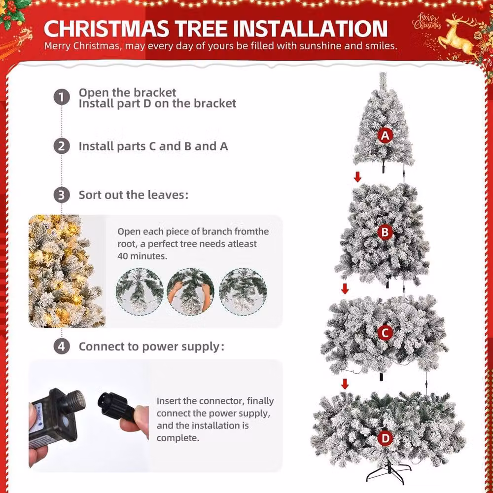 PAWNORA 6ft LED Christmas Tree in Green – 3