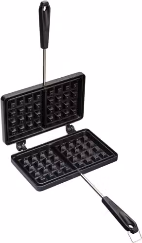 KitchenCraft Non-Stick Waffle Maker in Black, W: 22 cm, D: 13 cm