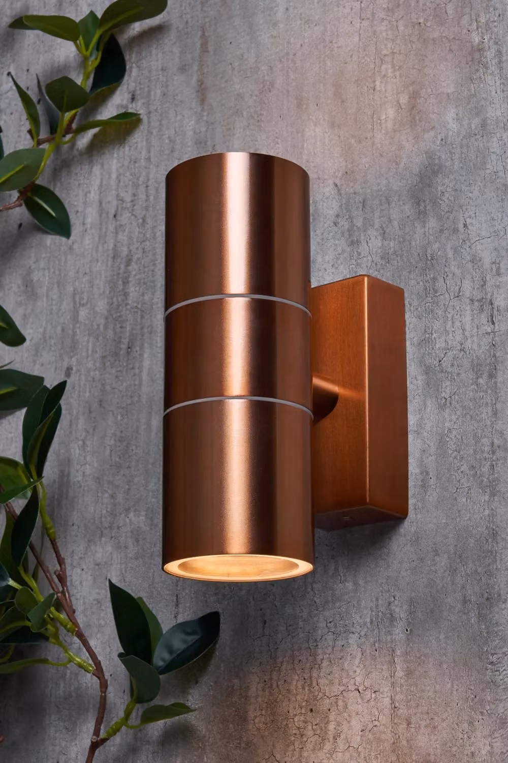 BHS Lighting Jared Copper Cylinder Up & Down Outdoor Wall Light – 2