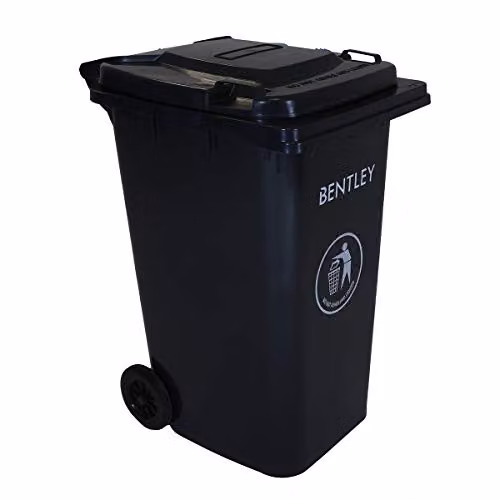 Charles Bentley 240 Litre Black Plastic Wheelie Bin with Flip Lid W/D/H: 99 x 73 x 58.5 cm – 1