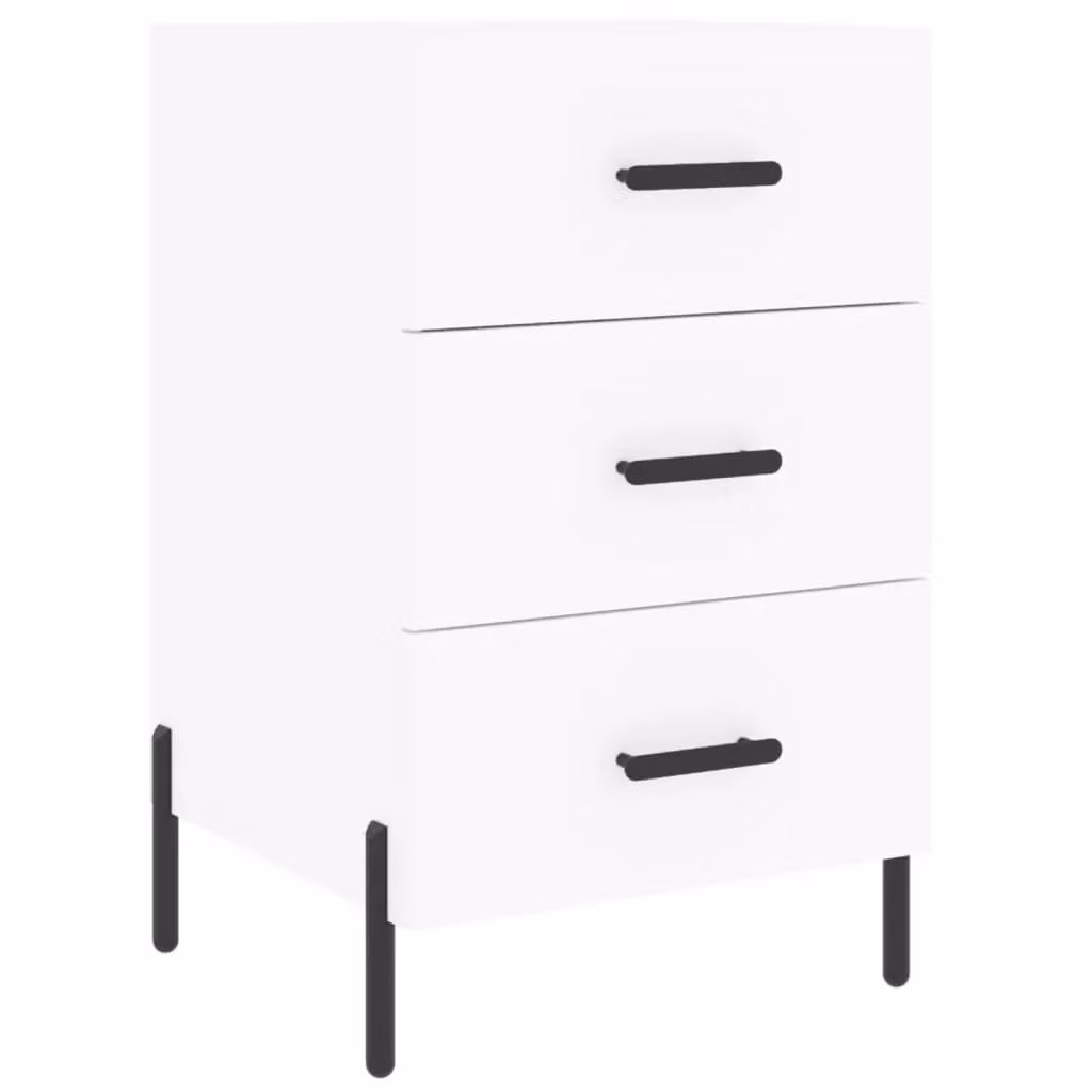 Berkfield Home White Modern Bedside Cabinet W/D/H: 40 x 40 x 66 cm – 2