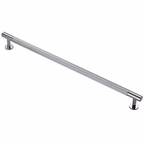 Loops Lined Bar Door Pull Handle in Polished Chrome, Length: 27.4 cm