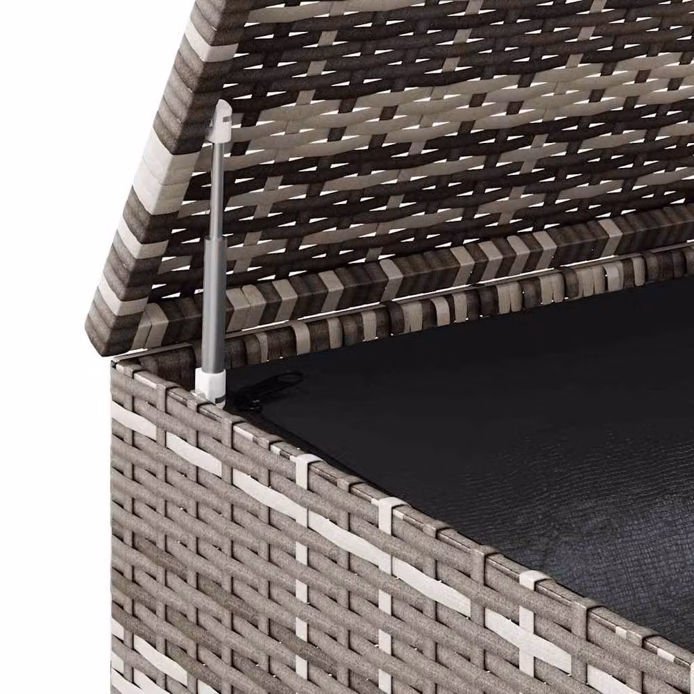 Berkfield Home Modern Grey PE Rattan Garden Cushion Box W/D/H: 100 x 49 x 103.5 cm – 5