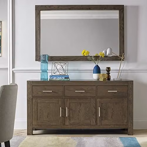 Bentley Designs Turin Rustic Oak Wide Sideboard in Brown, W: 160 cm, D: 47 cm, H: 82 cm