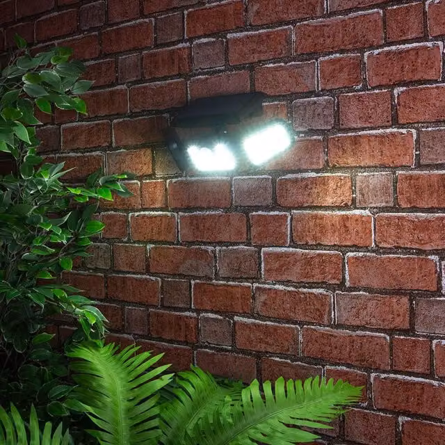 mysmartbuy 400 Lumen Solar Powered Motion Sensor Wall Security Floodlight with 3 Heads in Black – 1