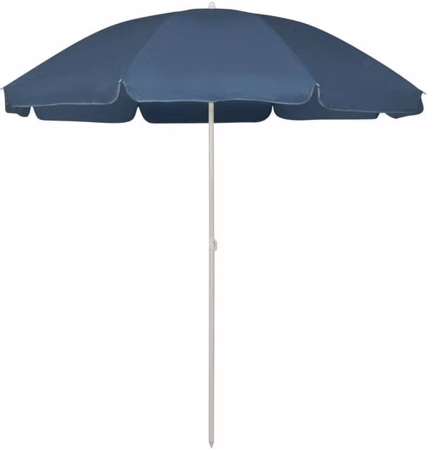 Berkfield Home Blue Polyester Beach Umbrella, Diameter: 240 cm – 1