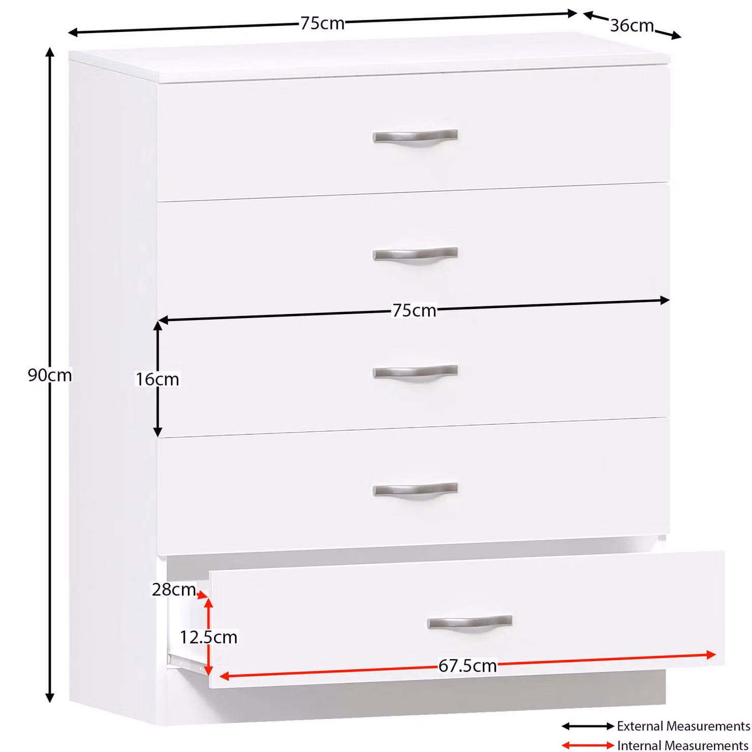 Vida Designs Riano 3 Piece Bedroom Set in White – 2