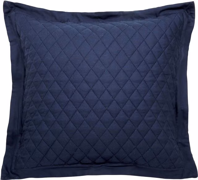 Bedeck of Belfast Sutton/Albany Pair of Square Cotton Percale Pillowcases, Denim Blue