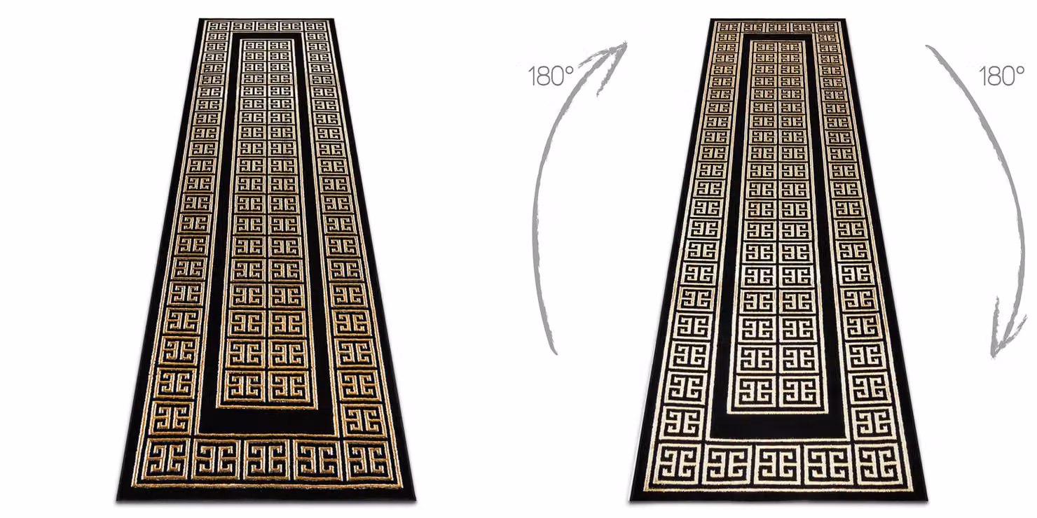 RugsX Allure Geometric Modern Runner in Black, W: 80 cm, L: 300 cm – 3
