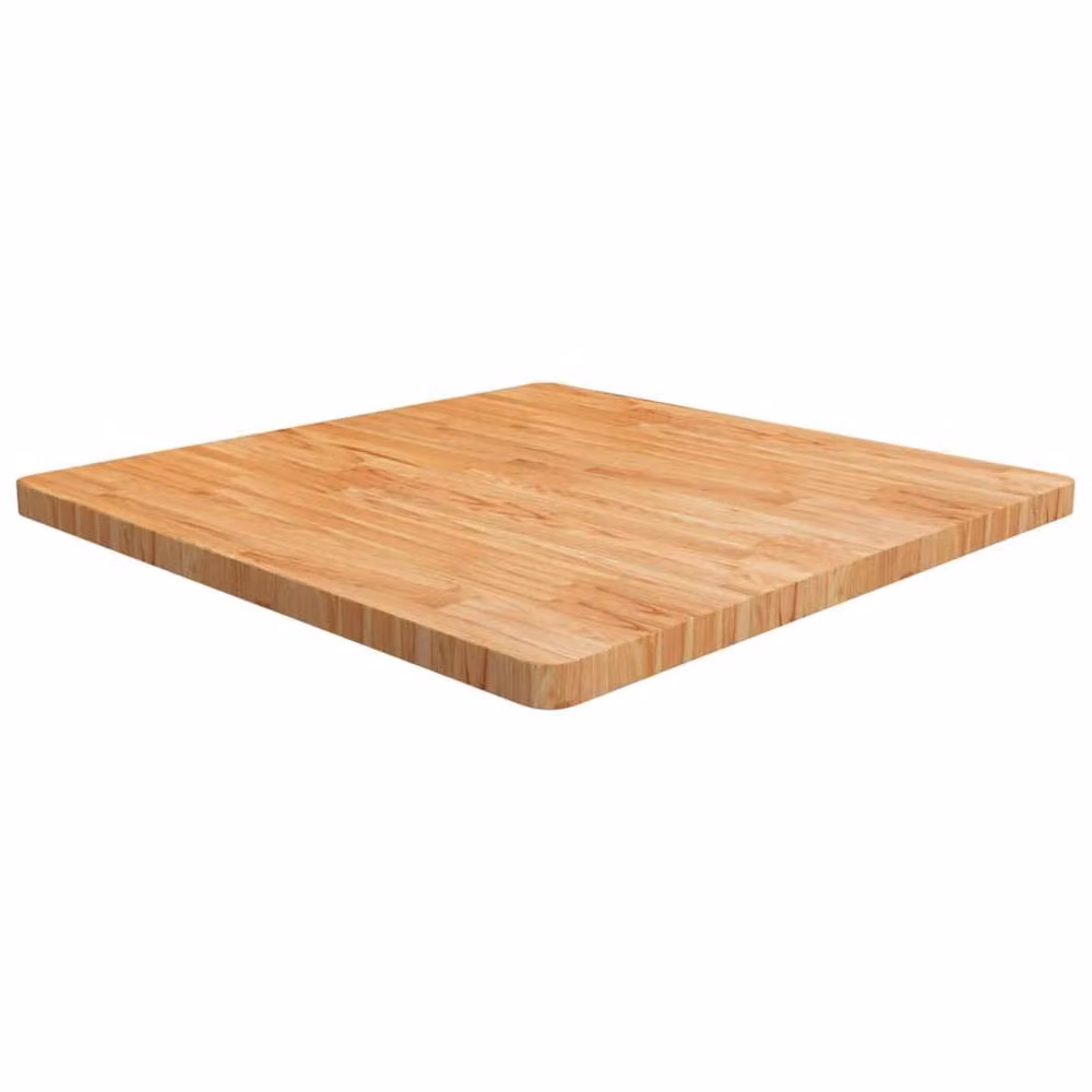 Berkfield Home Square Table Top in Light Brown Treated Solid Oak, W/D/H: 90 x 90 x 4 cm – 2