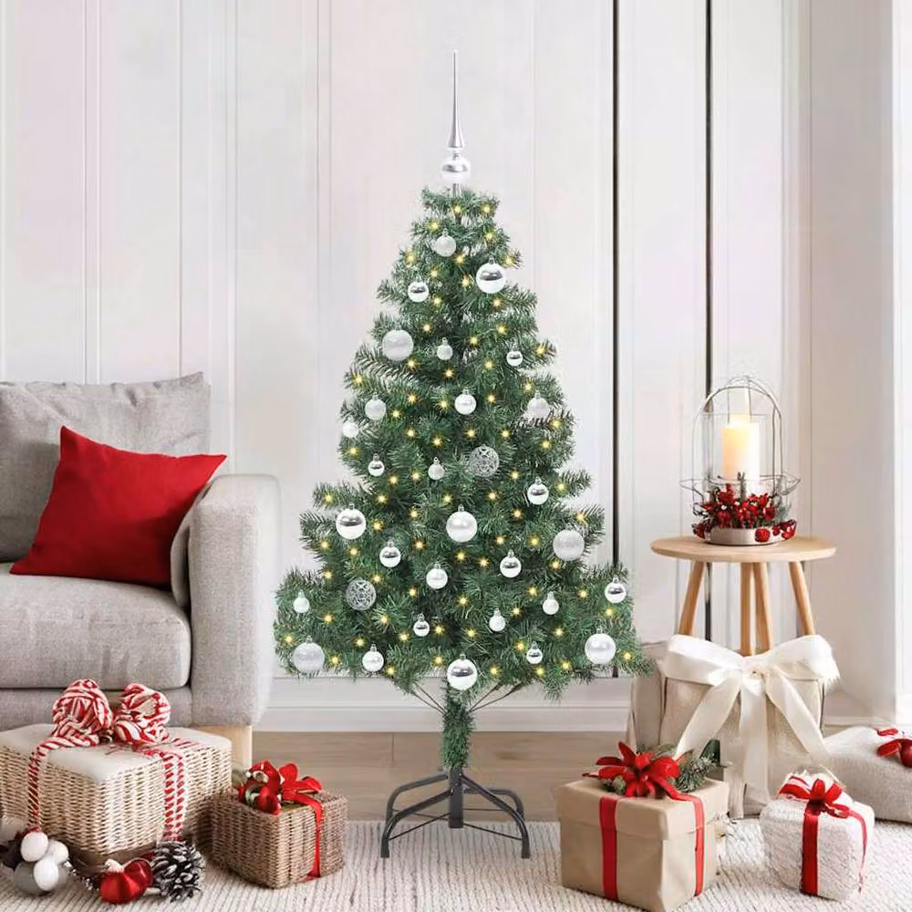 Berkfield Home Lush Green PVC Christmas Tree with 150 LEDs and Stand, Height: 150 cm – 2