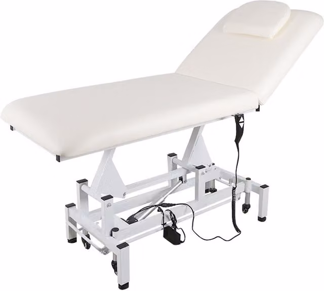 Livingandhome Portable Electric Massage Table on Wheels in White