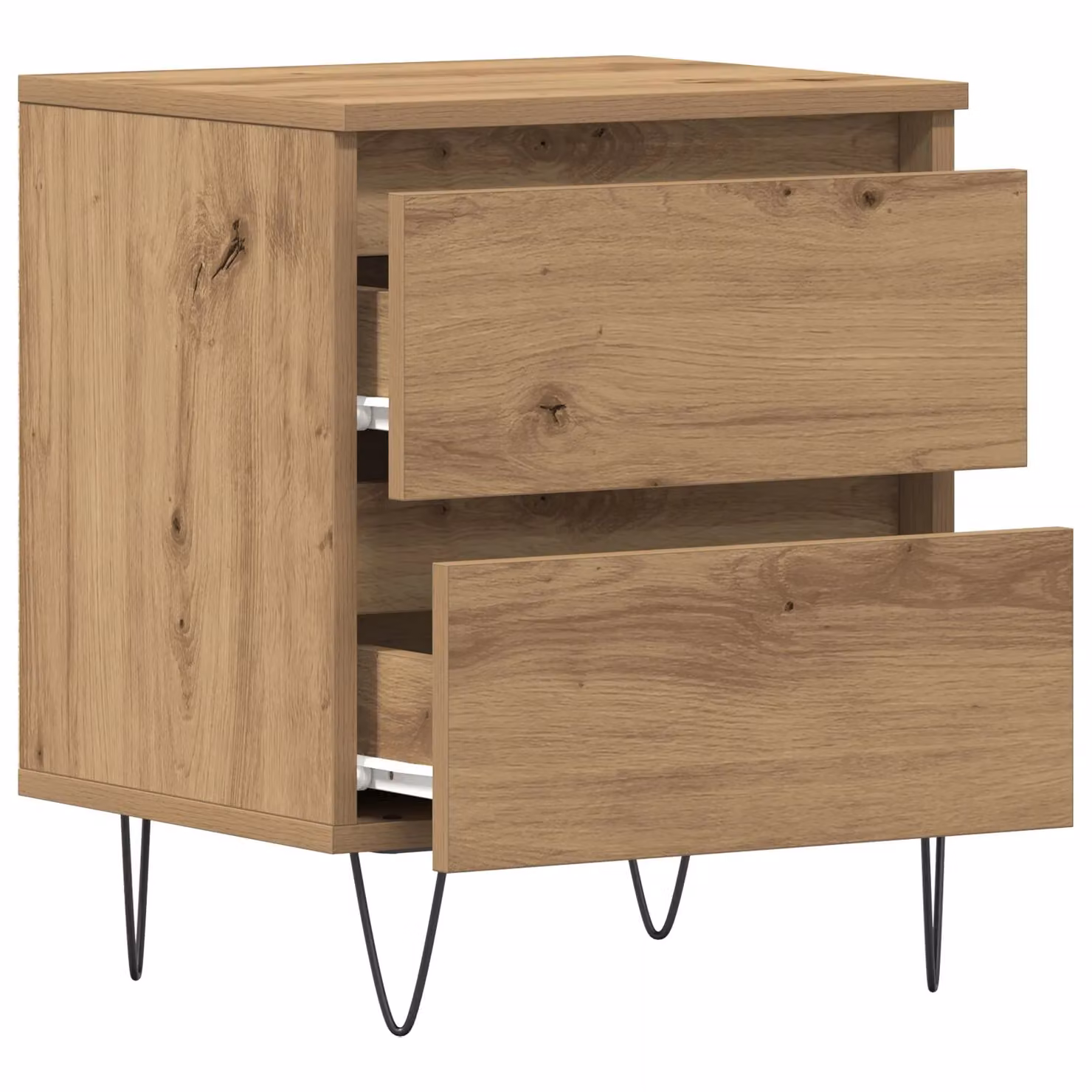 Berkfield Home Artisan Oak Bedside Cabinets, 2 Piece Set in Brown, W/D/H: 40 x 35 x 50 cm – 3