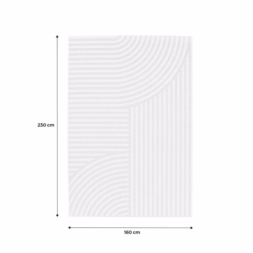 sweeek Indoor/Outdoor Flat Weave Rug with Beige Abstract Arch Pattern, W: 160 cm, L: 230 cm – 3